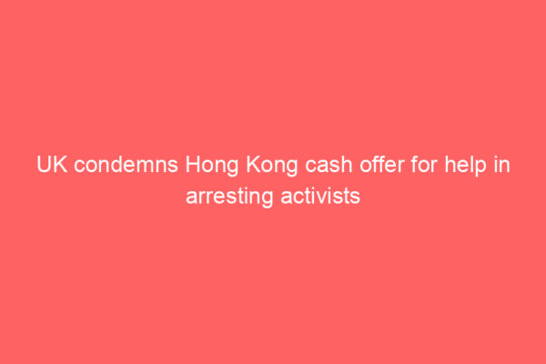 UK condemns Hong Kong cash offer for help in arresting activists